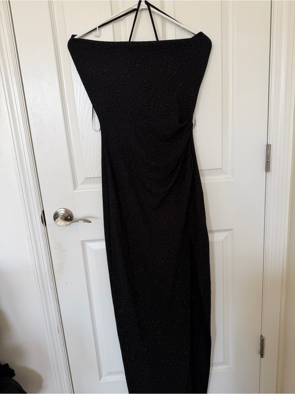 Windsor Black Sparkle Strapless Gown